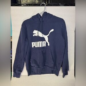 Puma Men’s Navy Crewneck Hoodie with White Logo